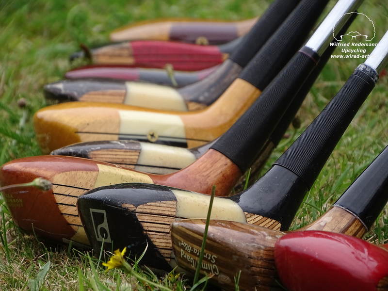 Detailaufnahme eines Golfschafts an einer Lampe