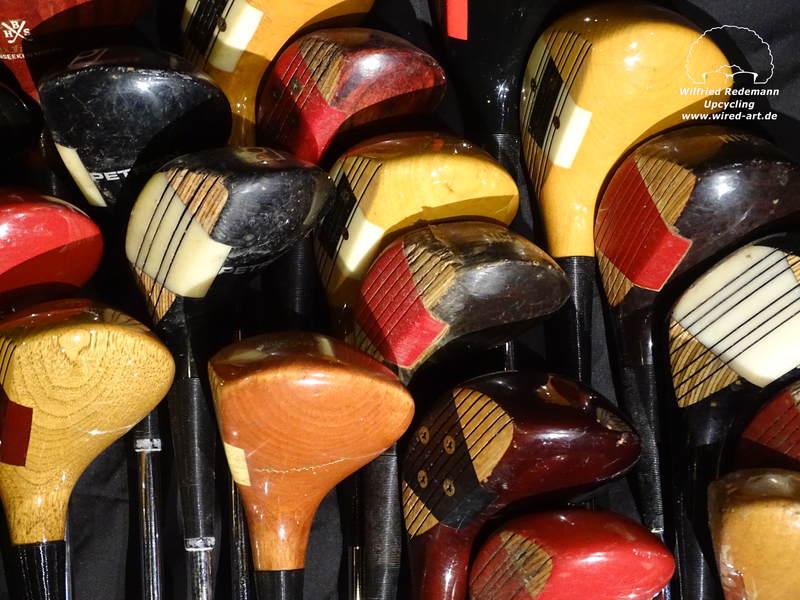 Lampe aus alten Golfschlägern